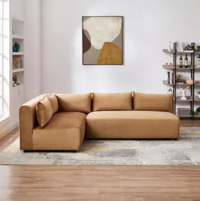 Albany Cognac Velvet Modular Corner Sofa