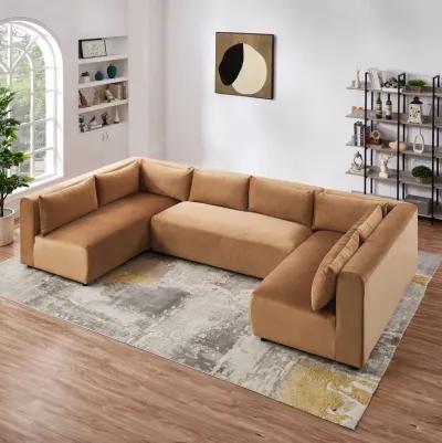 Albany Cognac Velvet Modular Corner Sofa