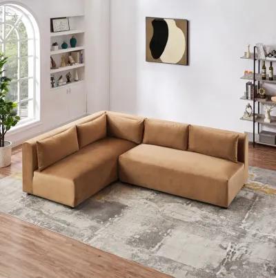 Albany Cognac Velvet Modular Corner Sofa