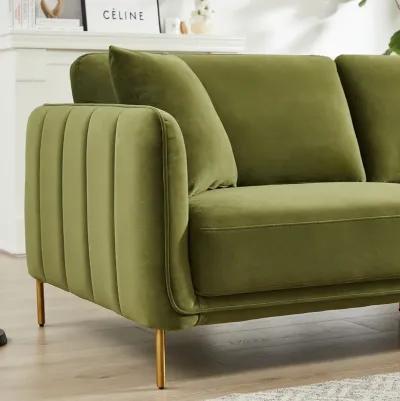 Daman Olive Green Velvet Sofa