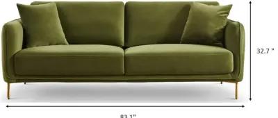 Daman Olive Green Velvet Sofa