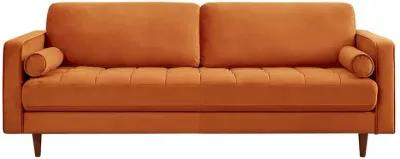 Daphne Burnt Orange Velvet Modern Sofa