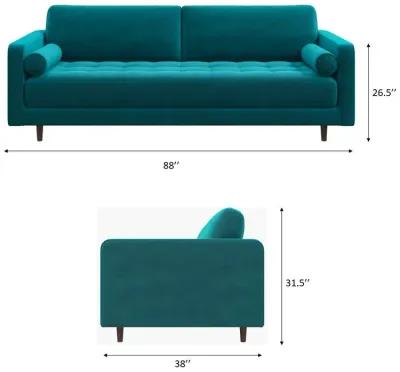 Daphne Pistachio Green Velvet Sofa