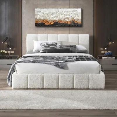 Pearce White Boucle King Bed