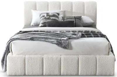 Pearce White Boucle Queen Bed