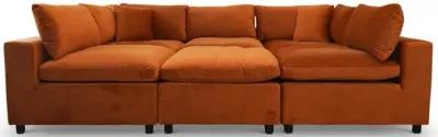 Laurel Burnt Orange Velvet Modular Sofa