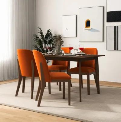 Belfast Burnt Orange Velvet Dining Chair Set of 2