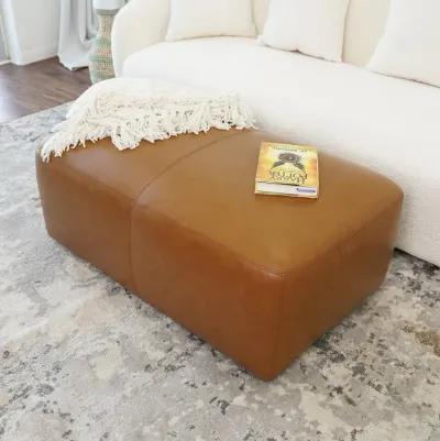 Inglewood Tan Leather Ottoman