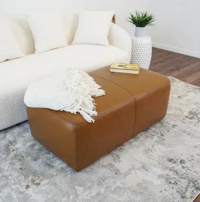 Inglewood Tan Leather Ottoman