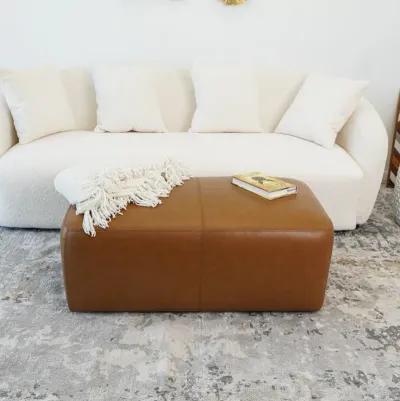 Inglewood Tan Leather Ottoman