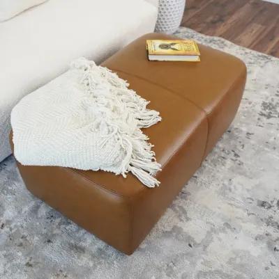 Inglewood Tan Leather Ottoman