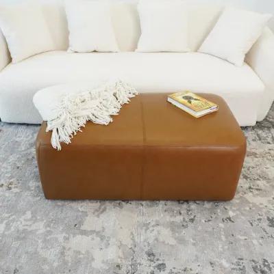 Inglewood Tan Leather Ottoman