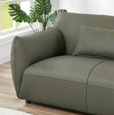 Hucks Olive Green Leather Sofa