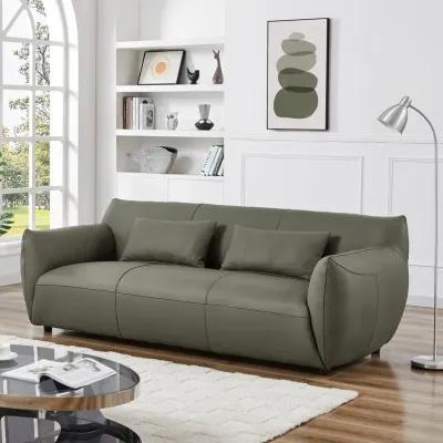 Hucks Olive Green Leather Sofa