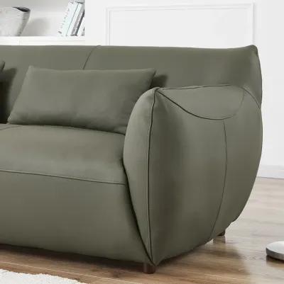 Hucks Olive Green Leather Sofa