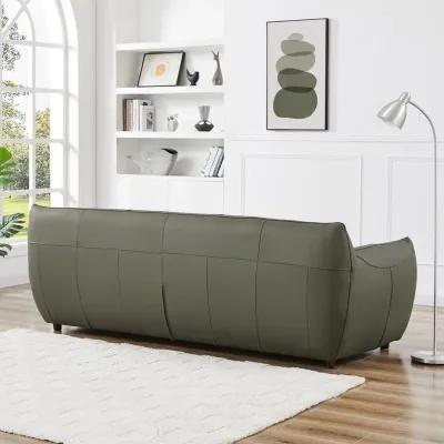 Hucks Olive Green Leather Sofa