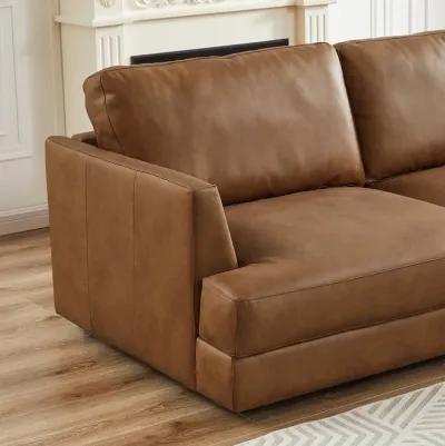 Glendale Cognac Leather Sectional Right