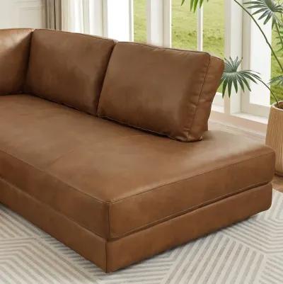 Glendale Cognac Leather Sectional Right