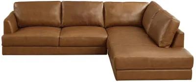 Glendale Cognac Leather Sectional Right