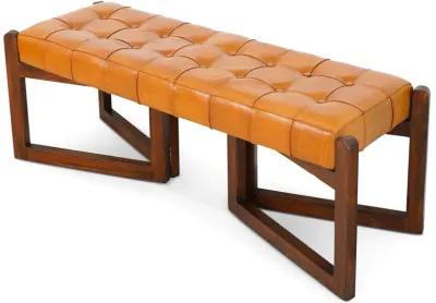 Rosemont Tan Leather Bench