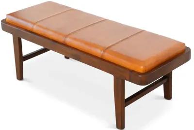 Maywood Tan Leather Bench