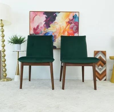 Moss Dark Green Velvet Dining Chair Set of 2