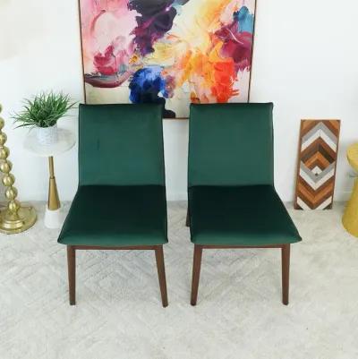 Moss Dark Green Velvet Dining Chair Set of 2