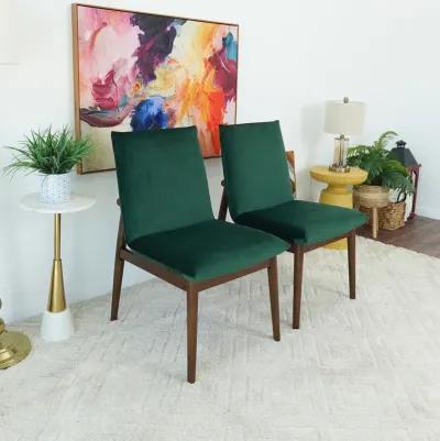 Moss Dark Green Velvet Dining Chair Set of 2