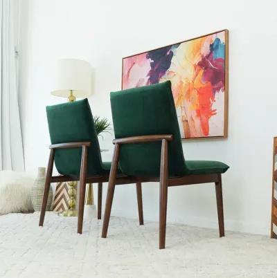 Moss Dark Green Velvet Dining Chair Set of 2