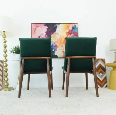 Moss Dark Green Velvet Dining Chair Set of 2