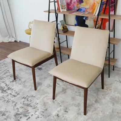 Moss Beige Velvet Dining Chair Set of 2