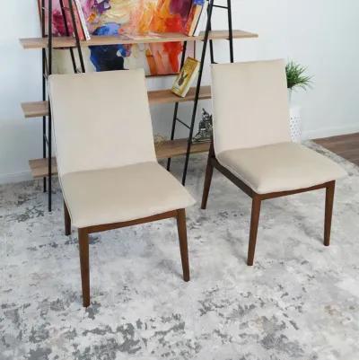 Moss Beige Velvet Dining Chair Set of 2