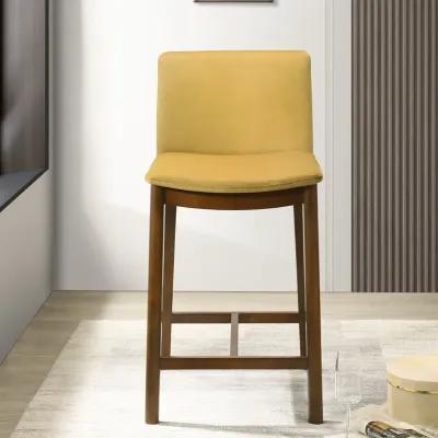 Sheldon Dark Yellow Velvet Counter Chair