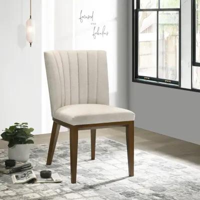 Elm Beige Fabric Dining Chair Set of 2