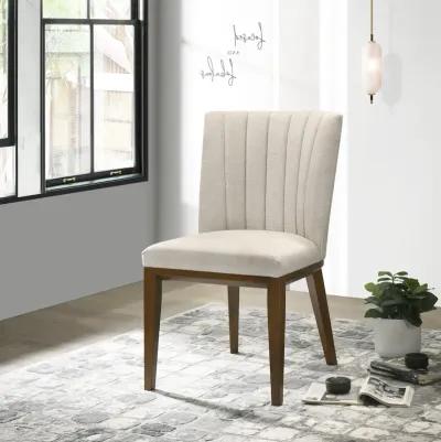 Elm Beige Fabric Dining Chair Set of 2