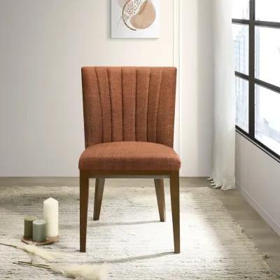 Elm Orange Fabric Dining Chair Set of 2