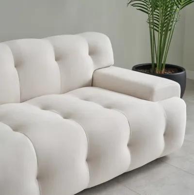 Brigitte Cream Velvet Sofa