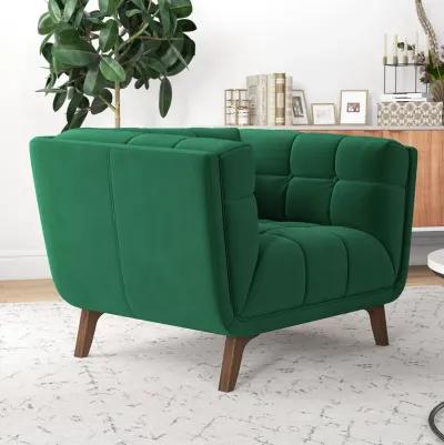 Kano Dark Green Velvet Lounge Chair