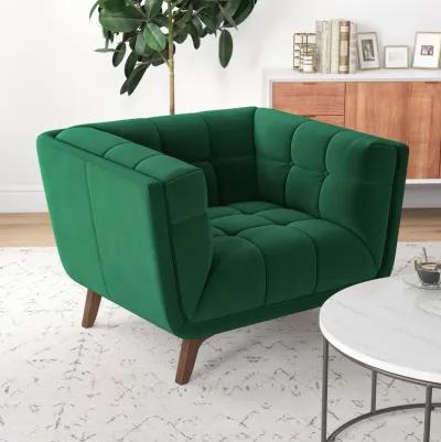 Kano Dark Green Velvet Lounge Chair