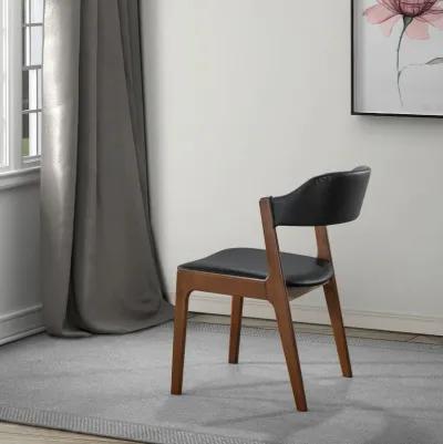 Elsa Black Leather Dining Chair Set of 2