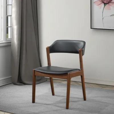 Elsa Black Leather Dining Chair Set of 2