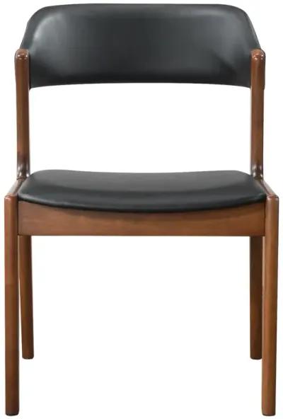 Elsa Black Leather Dining Chair Set of 2