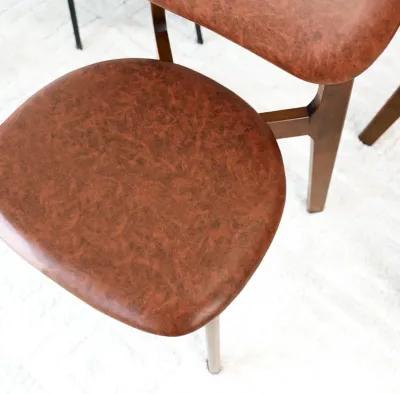 Kinsey Brown Leather Dining Chair Set of 2