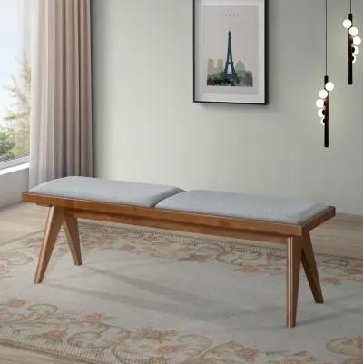 Kora Grey Fabric Bench