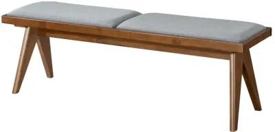 Kora Grey Fabric Bench