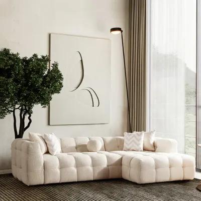 Aris Ivory Boucle Right Sectional Sofa