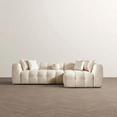 Aris Ivory Boucle Right Sectional Sofa