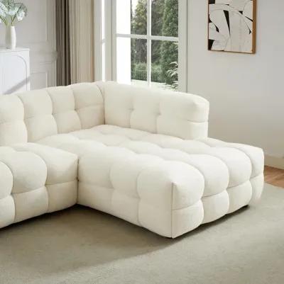 Mirage Sectional Right Cream Boucle Sofa