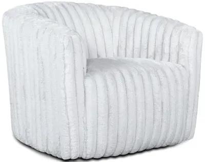 Mayfield White Soft Plush Fabric Swivel Chair