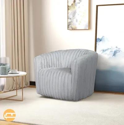 Mayfield Light Gray Soft Plush Fabric Swivel Chair